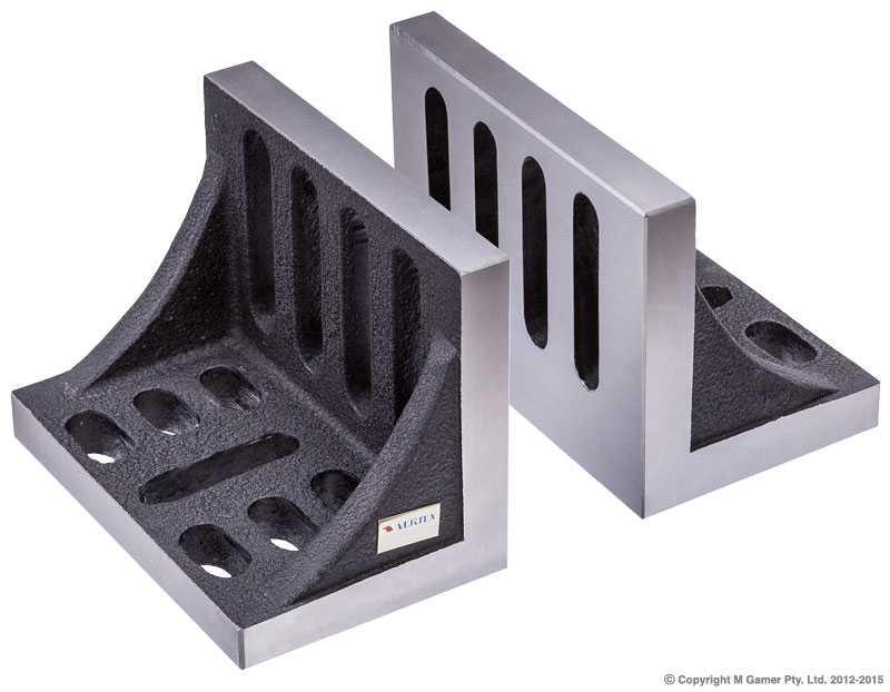 Webbed End 5 X 5 X 5 Ground Angle Plate - High Tensile Cast Iron, Machined Finish